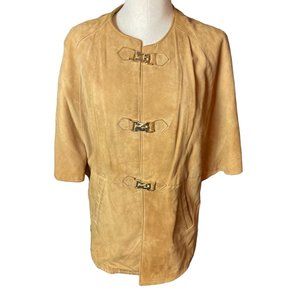 Suede Originals by Altman of Dallas Vintage 1970s Camel Tan Suede Cape